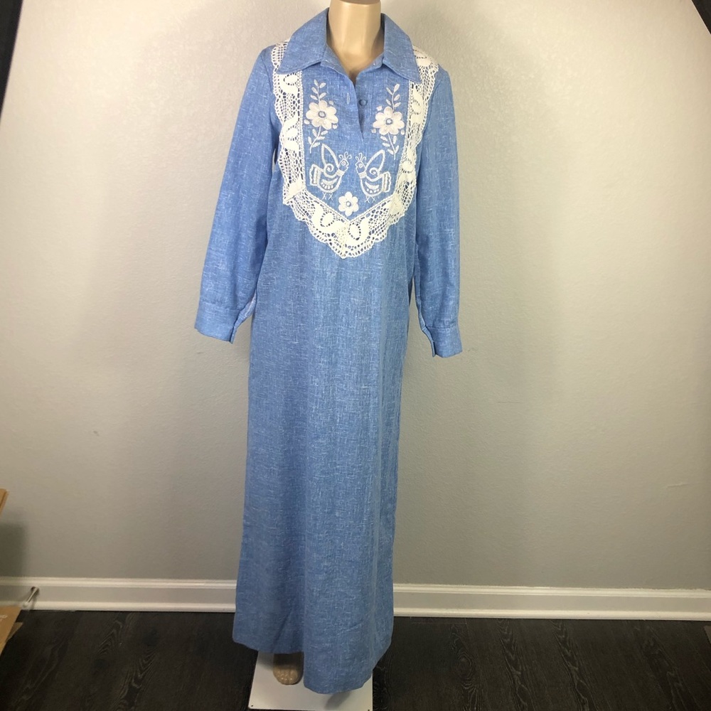 Vintage 1970’s Embroidered Maxi Dress